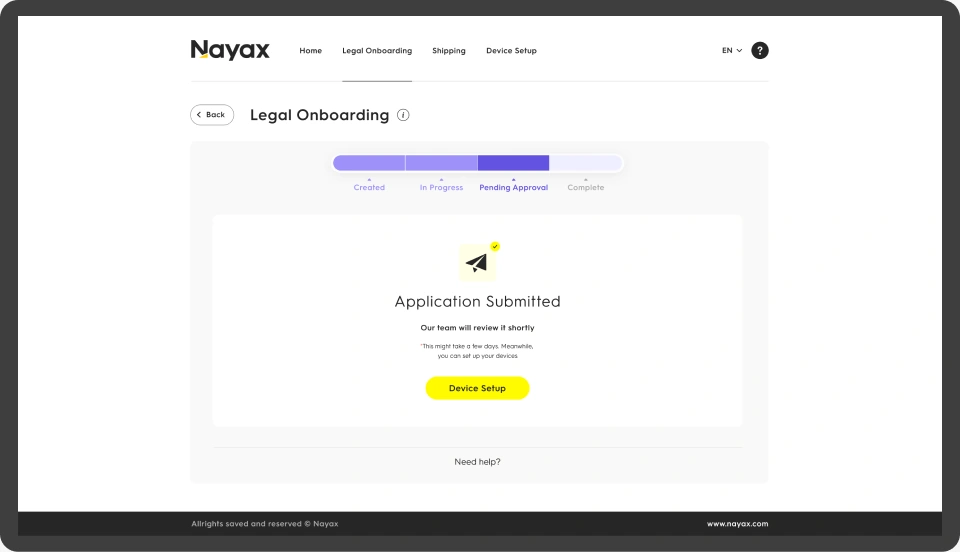 Nayax product interface before redesign