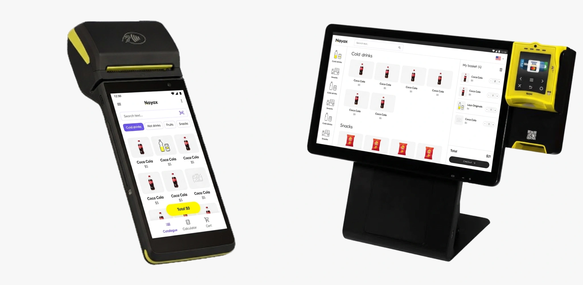 Nayax payment experience on two retail devices