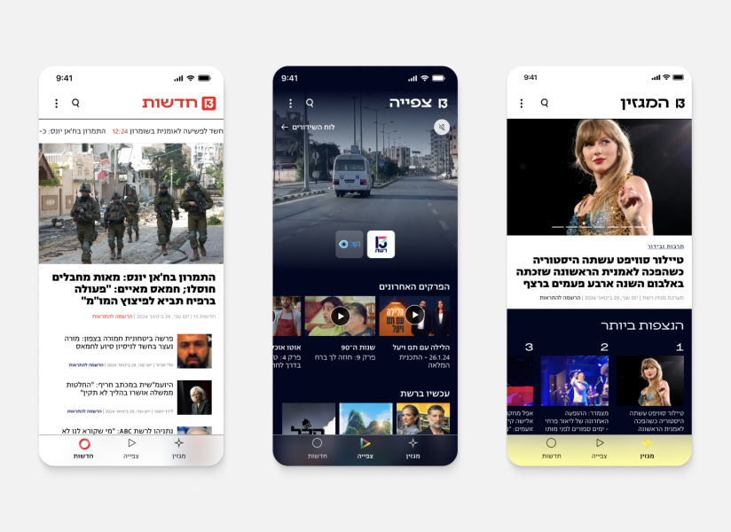 Reshet13 mobile experience