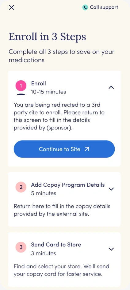TailorMed enrollment flow